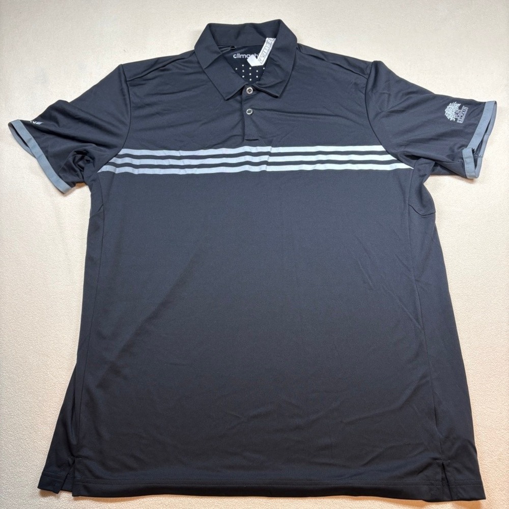 Adidas Climachill Belfair Golf Club Polo Shirt Mens XL Black Casual Activewear